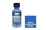 A 30ml bottle of SMS Mecha Federation Blue airbrush-ready hobby paint next to a blue color swatch labeled MC03 Federation Blue.