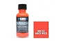A 30ml bottle of SMS Mecha Neo Red acrylic lacquer paint with a black cap and a red color swatch square next to it.
