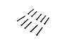 Ten black button head screws arranged in a grid pattern against a white background.