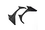 Two black plastic Losi front roll cage support parts for an RC vehicle, shown on a white background.
