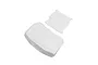 A white plastic hood and roof panel set for an RC vehicle, shown from a high-angle perspective against a white background.