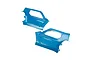 Two metallic blue RC car door panels for Losi vehicles, shown against a white background.