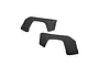 Two black plastic rear fender body panels for an RC vehicle, shown against a white background.