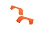 Two fluorescent orange rear fender body panels for a Losi RC vehicle, shown against a plain white background.