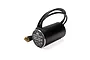 Spektrum Firma 560Kv brushless motor with black casing and three wires with gold-plated bullet connectors against a white background.