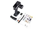 Sense Innovations S10 10-channel RC transmitter, receiver, lanyard, and manual on a white background.