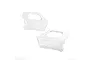 Two white plastic RC car door panels for a Losi vehicle, shown against a plain white background.