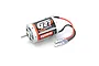 Kyosho G27 540 size brushed RC motor with red and black wires and bullet connectors.
