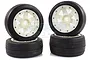 Rovan 4.7/5.5" Baja 5B Slick Tyres on White Nylon Rims - Beadlocked Wheel Set 85116