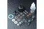 MST 60T differential kit components including gear housing, internal bevel gears, outdrives, screws, washers, and a bottle of 3000# gear diff oil.