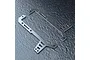 Two carbon fiber front upper deck plates for an RC car chassis, featuring a checkered weave pattern and multiple mounting holes.