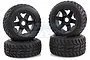 Rovan 4.7/5.5" Baja 5B Tarmac Buster II Tyres on Black Rims - Beadlocked Wheel Set 85110