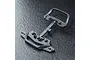 MST lightweight front bumper mount set for RC cars, featuring black plastic parts on a sprue against a dark textured background.