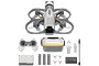 CaddxFPV Protos FPV drone bundle including drone, remote controller, FPV goggles, batteries, spare propellers, and charging accessories.