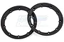 Two black Rovan outer beadlock rings for RC wheels, shown from a top-down angle on a white background.
