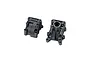 Two black plastic Losi 1/5 scale front transmission case halves shown from different angles against a white background.