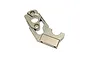 A grey aluminium motor mount component for a 1/8 scale RC car, featuring a 4mm marking and mounting holes.
