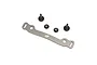 TLR 1/8 scale aluminium drag link bar with two mounting screws and two spacers on a white background.