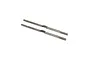 Two silver-coloured metal RC turnbuckles with threaded ends and a central hexagonal adjustment section, isolated on a white background.