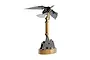 A Teching DM337 metal eagle model kit featuring a mechanical eagle perched on a gold-colored stand with visible gears and structural components.