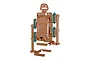 A copper-colored metal Teching DM520 walker robot model kit with blue gears, shown against a white background.