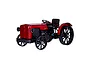 A red and black metal model tractor kit by Teching, shown from a front three-quarter angle against a white background.