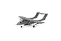 E-Flite Micro OV-10 Bronco RC plane in grey livery with shark mouth nose art, viewed from a high front angle against a white background.