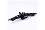 A black FMS branded RC rear axle assembly featuring a central differential housing and wheel hex nuts on a white background.
