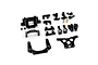A collection of black anodized aluminium and carbon fiber RC car upgrade parts from Yeah Racing, laid out on a white background.