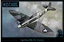 Box art for a Kotare 1/32 scale Supermarine Spitfire Mk.Vb (Early) model kit featuring a painting of a Spitfire in flight.