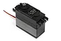 HPI Racing SFL-30MG digital servo with a black plastic casing and silver metal heat sink fins on a white background.
