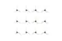 Twelve clear grey 3-blade propellers for RC drones arranged in a 4x3 grid on a white background.