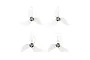 Four clear grey Gemfan 1207 3-blade propellers arranged in a grid on a white background.