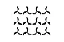 A set of twelve black Gemfan 3-blade drone propellers arranged in a grid against a white background.