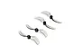 Four grey, two-blade Gemfan 45mm propellers for RC drones arranged on a white background.