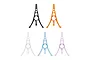 Five BetaFPV drone canopies in black, orange, white, light blue, and light purple arranged on a white background.