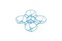 A clear blue BetaFPV drone frame with four propeller guards on a white background.