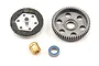 Robinson Racing Slash 4x4 GEN 3 Slipper Clutch System components including a spur gear, clutch plate, brass bushing, and a ball bearing.