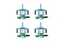 Four BetaFPV 0802 II 22000KV brushless motors in blue, arranged in a grid against a white background.