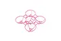 A clear pink BetaFPV drone frame with four circular propeller guards on a white background.