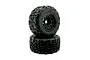 Two Method RC 4.9 Terraform belted all-terrain tyres mounted on black Array rims, stacked vertically against a white background.