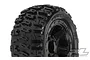 Pro-Line 2.2 inch Trencher tire mounted on a black Desperado rim, viewed from a three-quarter angle against a white background.