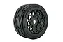 A single Method RC 1/7 scale belted Velociter tyre mounted on a black Hive-style wheel against a white background.
