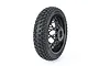A black 1/4 scale rear motorcycle tyre mounted on a black spoked Geoform wheel against a white background.