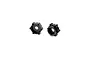 Two black metal RC wheel hex adapters with a six-bolt pattern, shown from different angles against a white background.
