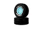 Method RC 1.2" Geoform All-Terrain Tyres on Blue 12 Spoke Rims - Glued Wheels 2Pcs MTD0202B