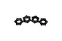 Four black Method RC 24mm wheel hex adapters arranged in a row against a white background.
