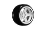 Louise 1.9" Drift Tyres on 5 Spoke White and Silver Rims 4Pcs - Glued Wheels LNHA559T