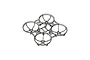A clear grey BetaFPV Meteor65 Pro II drone frame showing the four circular propeller ducts and central mounting structure.