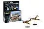 Revell 1/144 scale Spitfire Mk.ia and Hurricane Mk.i model kit box with assembled and painted models on display stands.